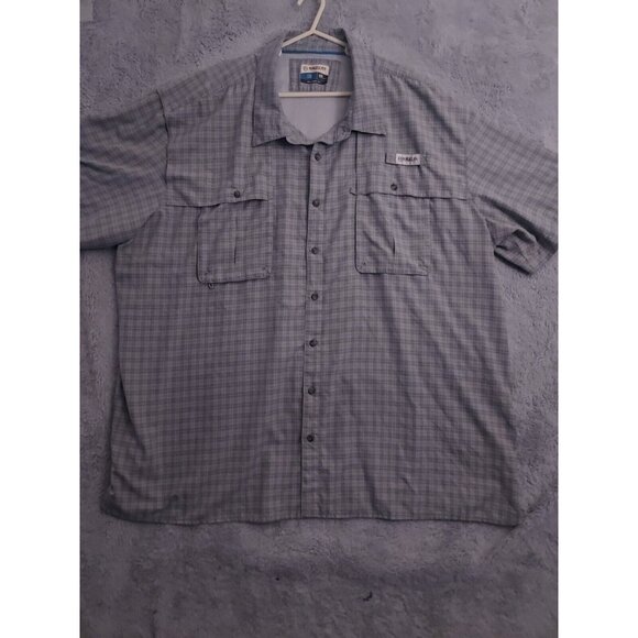 Magellan Outdoors Men's Gray Plaid Button Down Shirt - Picture 1 of 10
